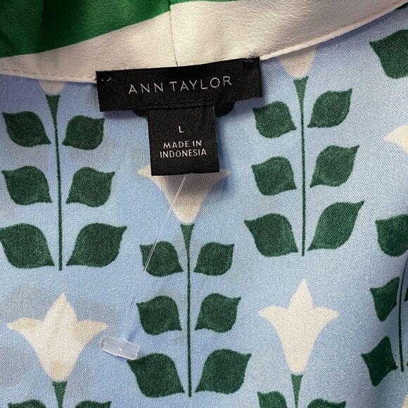 Ann Taylor 2024 Floral Tile Kimono Satin Cardigan Women's Size Large - Picture 3 of 9